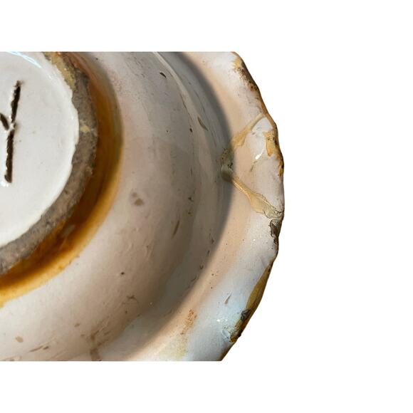 Small hand made Italy decorative bowl hand painted glazed house in the woods - Picture 4 of 4